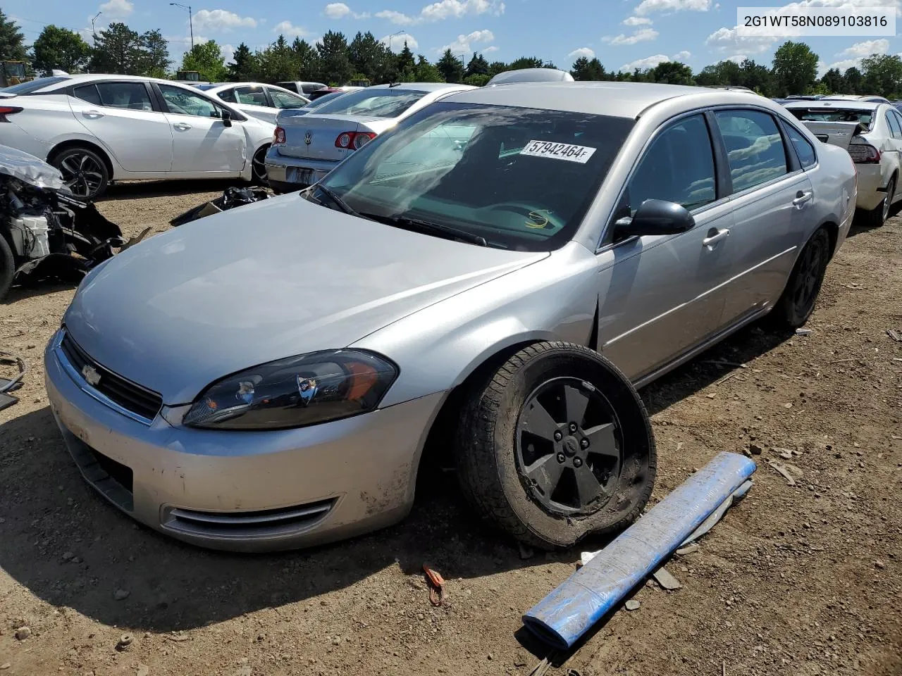 2008 Chevrolet Impala Lt VIN: 2G1WT58N089103816 Lot: 57942464