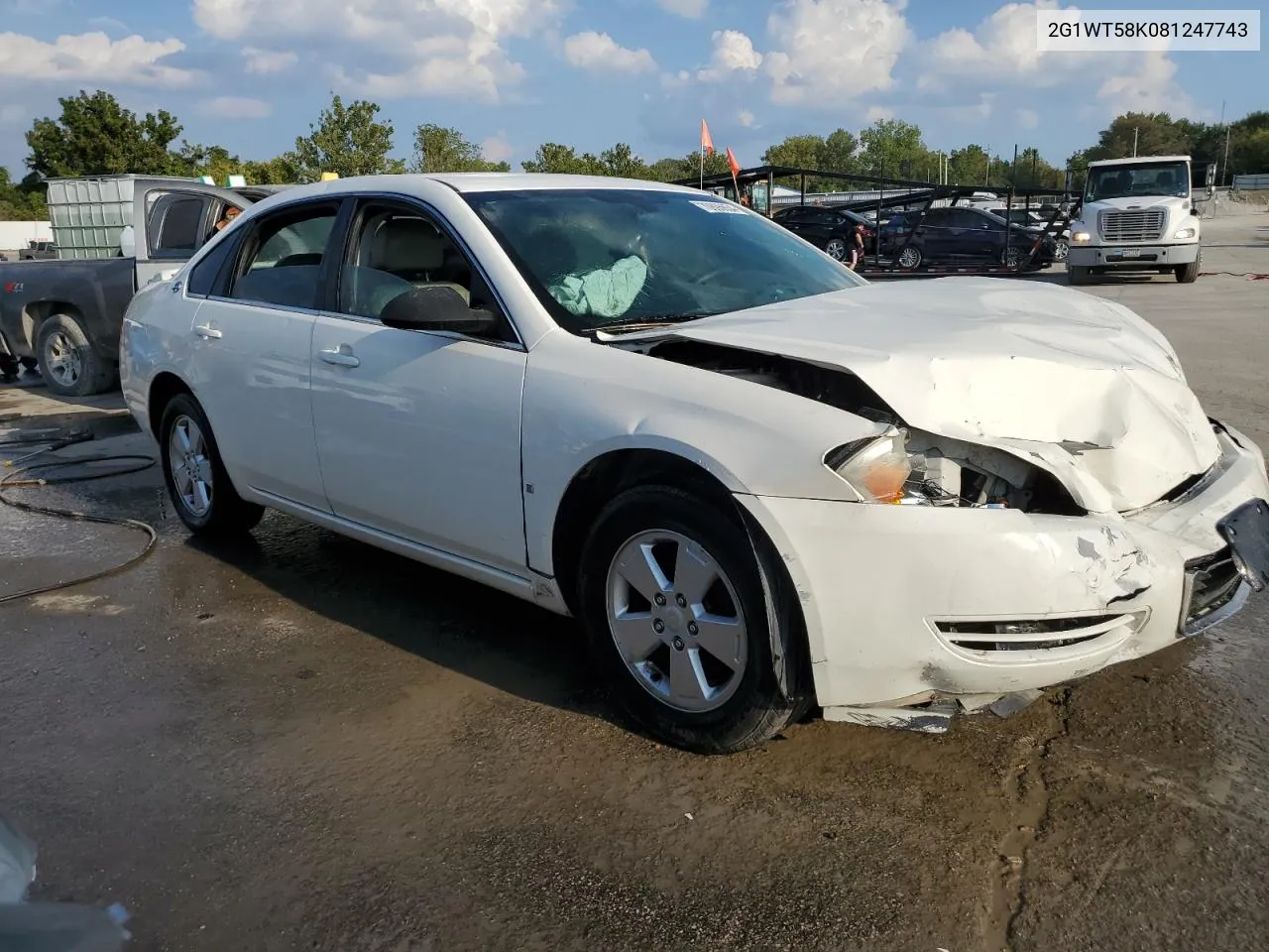 2008 Chevrolet Impala Lt VIN: 2G1WT58K081247743 Lot: 70695654