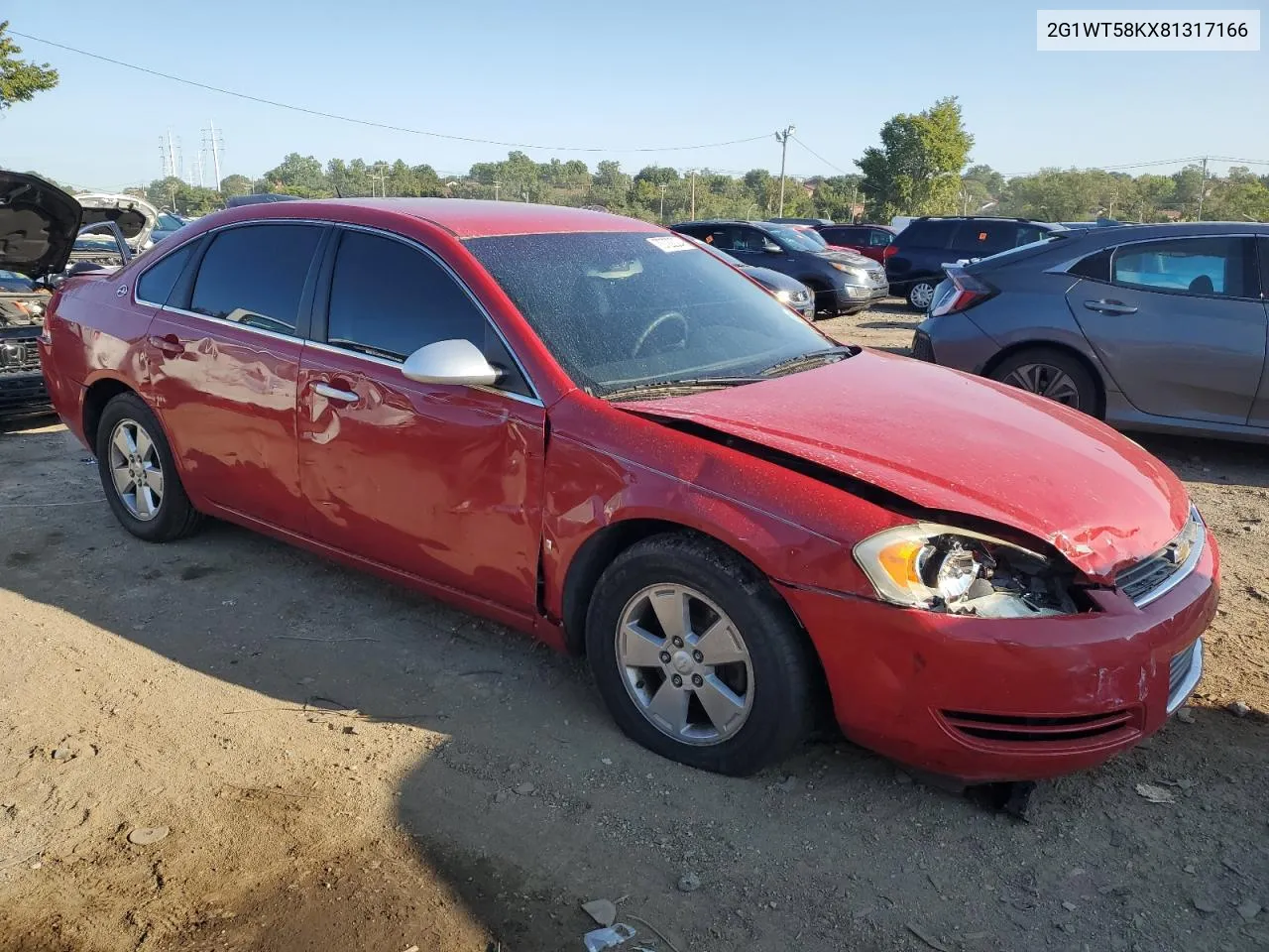 2008 Chevrolet Impala Lt VIN: 2G1WT58KX81317166 Lot: 70722024