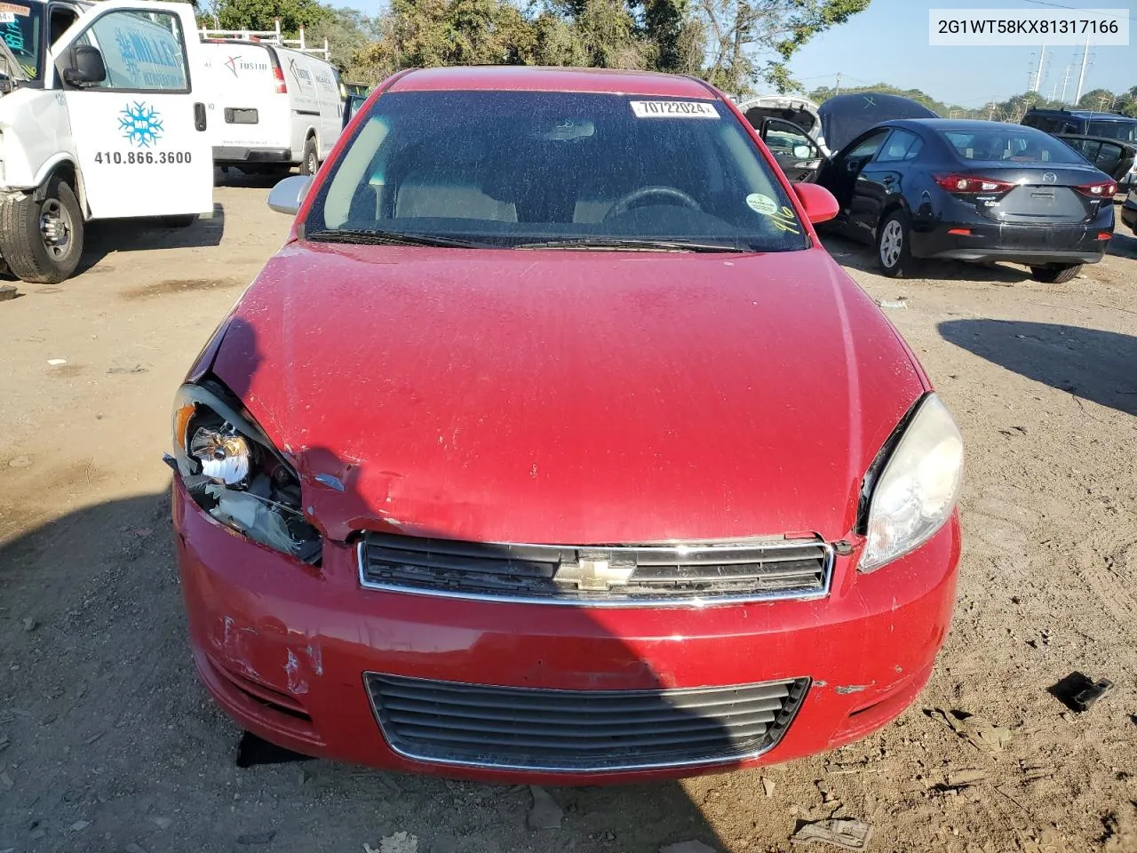 2008 Chevrolet Impala Lt VIN: 2G1WT58KX81317166 Lot: 70722024