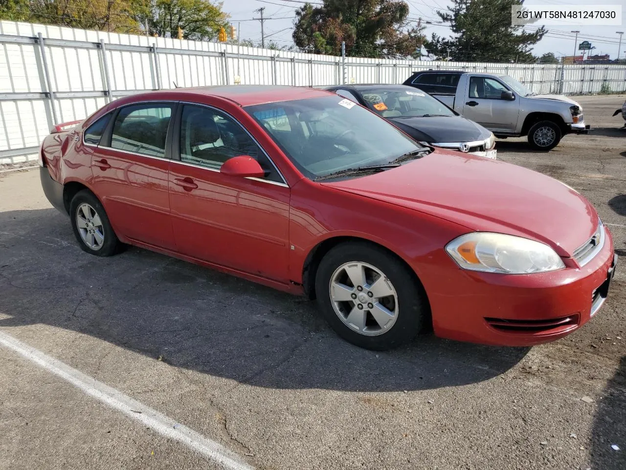 2008 Chevrolet Impala Lt VIN: 2G1WT58N481247030 Lot: 71456414