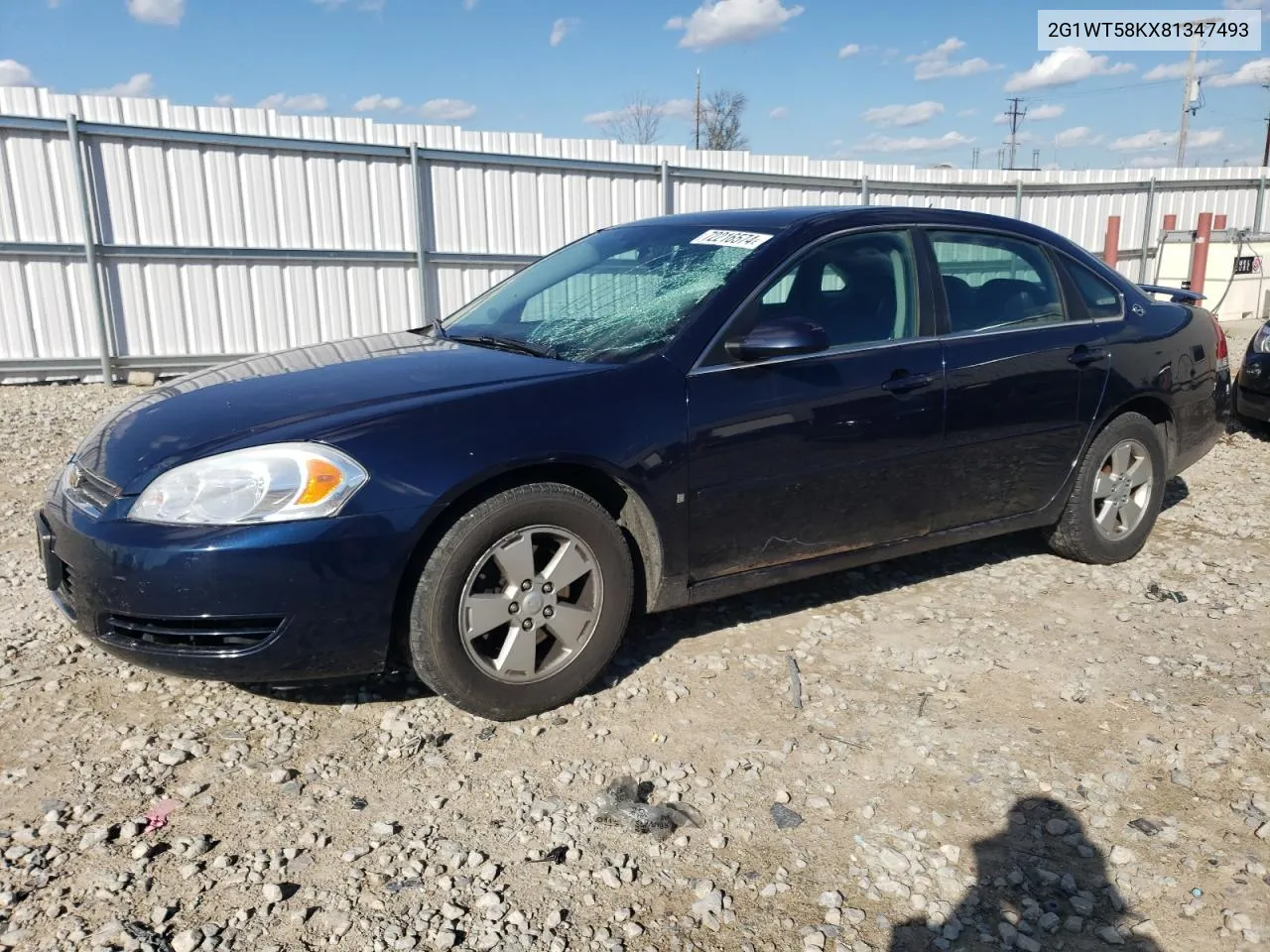 2008 Chevrolet Impala Lt VIN: 2G1WT58KX81347493 Lot: 72216574