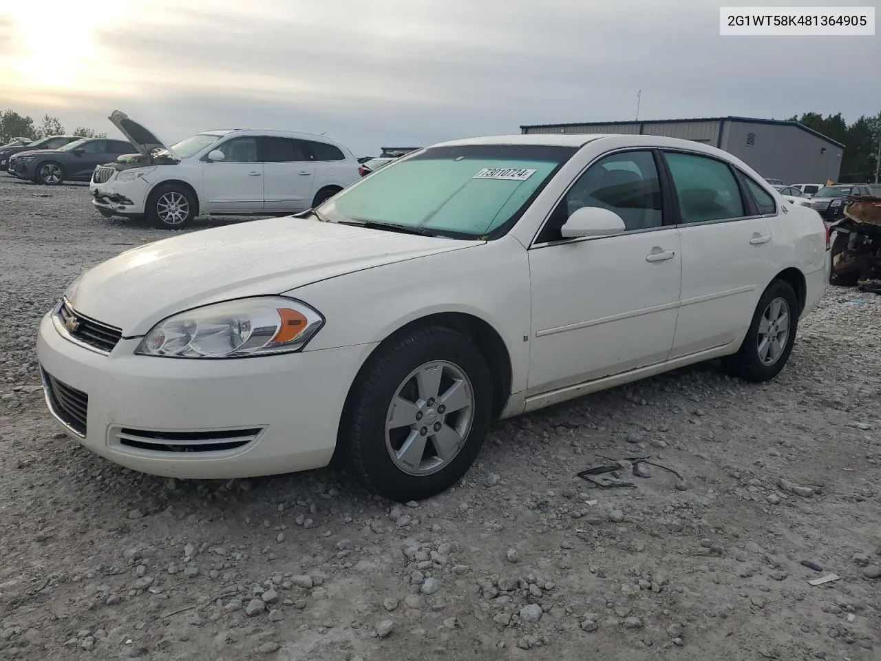 2008 Chevrolet Impala Lt VIN: 2G1WT58K481364905 Lot: 73010724