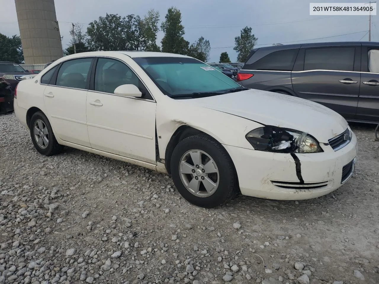 2008 Chevrolet Impala Lt VIN: 2G1WT58K481364905 Lot: 73010724