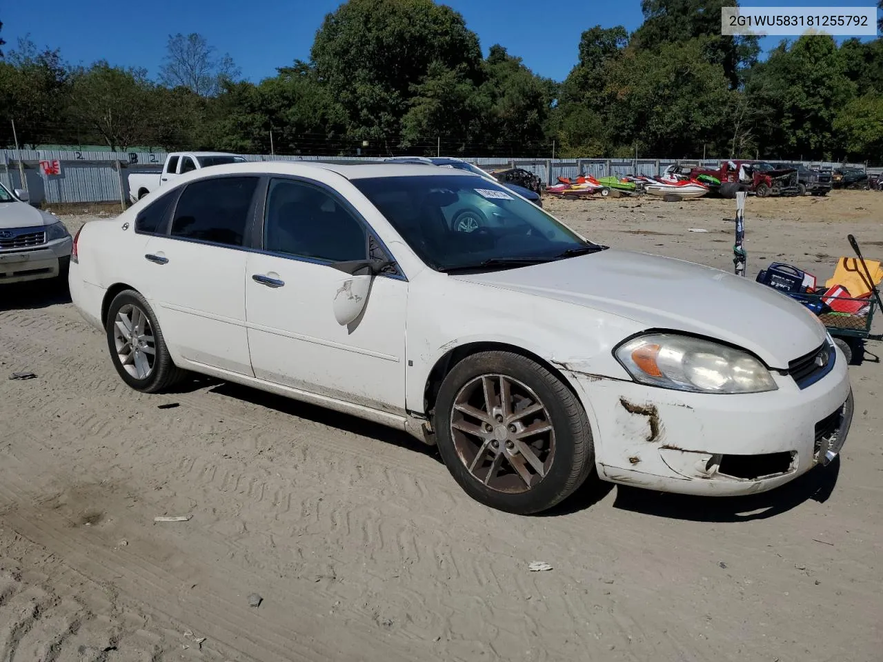 2008 Chevrolet Impala Ltz VIN: 2G1WU583181255792 Lot: 74818174