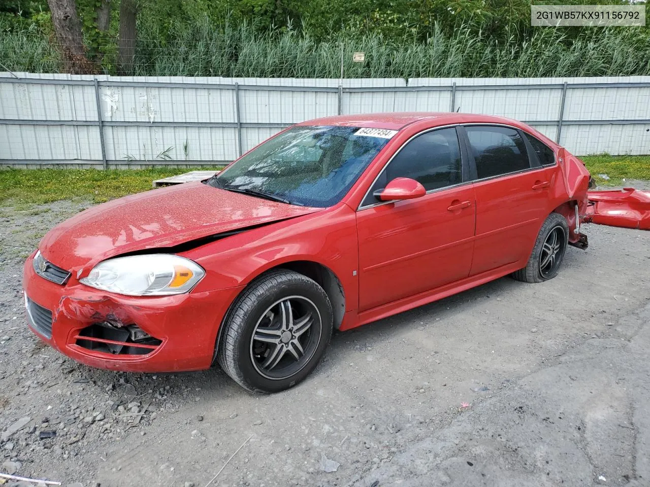 2G1WB57KX91156792 2009 Chevrolet Impala Ls