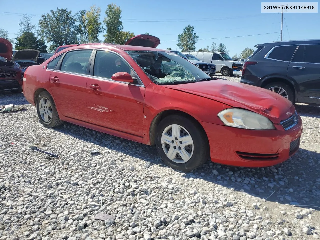 2009 Chevrolet Impala Ls VIN: 2G1WB57KX91148918 Lot: 72991824