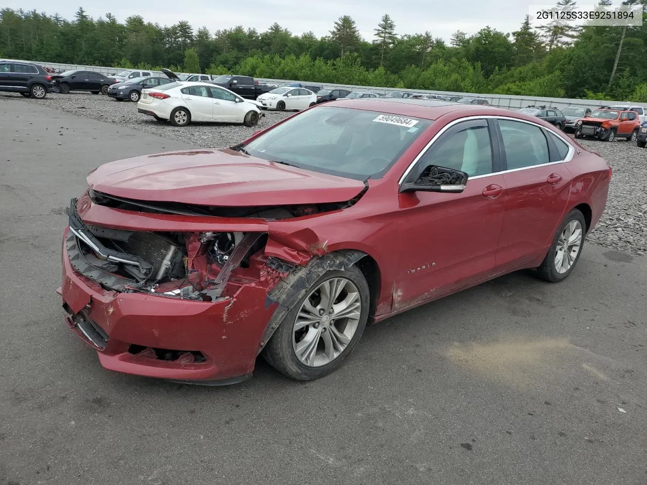 2014 Chevrolet Impala Lt VIN: 2G1125S33E9251894 Lot: 59049684