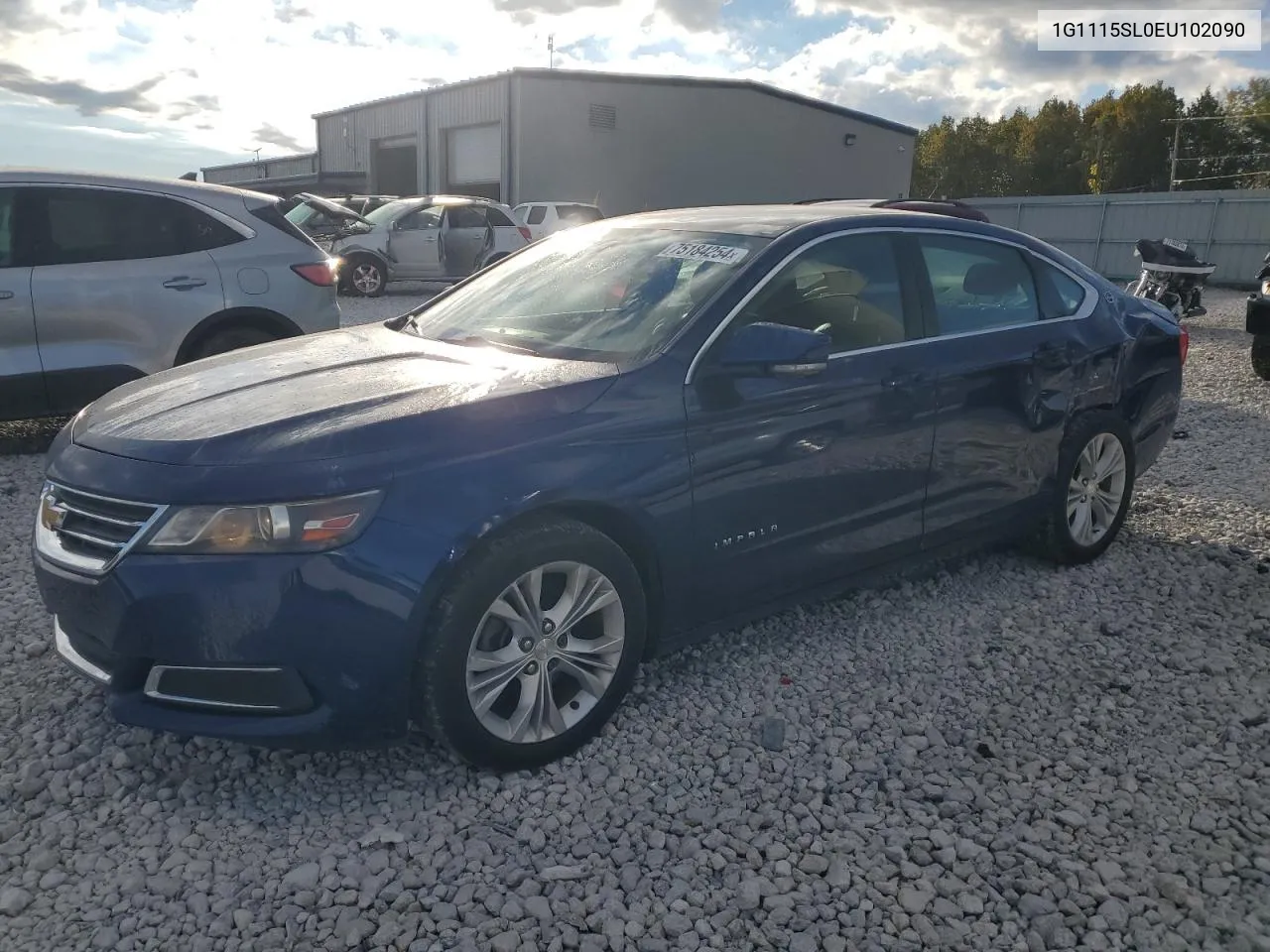 2014 Chevrolet Impala Lt VIN: 1G1115SL0EU102090 Lot: 75184254