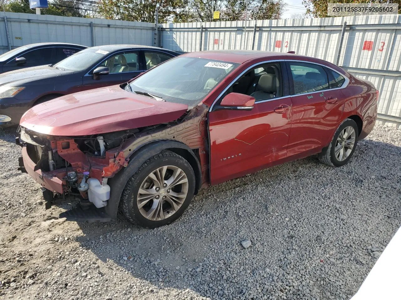 2015 Chevrolet Impala Lt VIN: 2G1125S37F9205602 Lot: 77840494