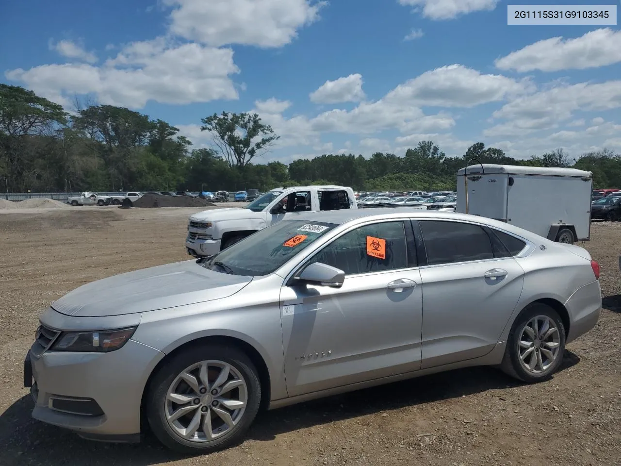 2G1115S31G9103345 2016 Chevrolet Impala Lt