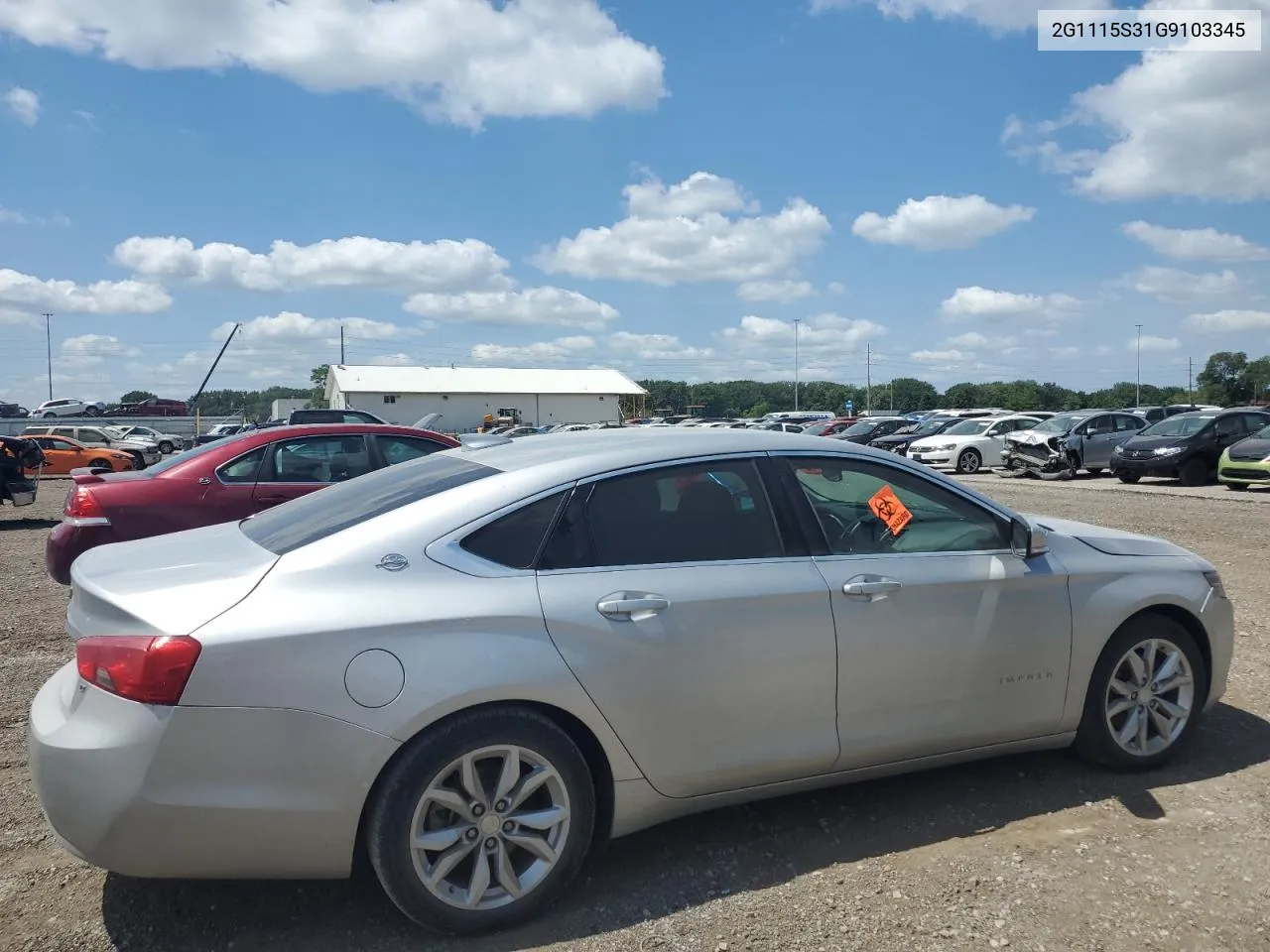 2G1115S31G9103345 2016 Chevrolet Impala Lt