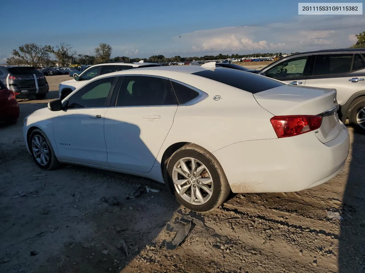 2016 Chevrolet Impala Lt VIN: 2G1115S31G9115382 Lot: 72374694