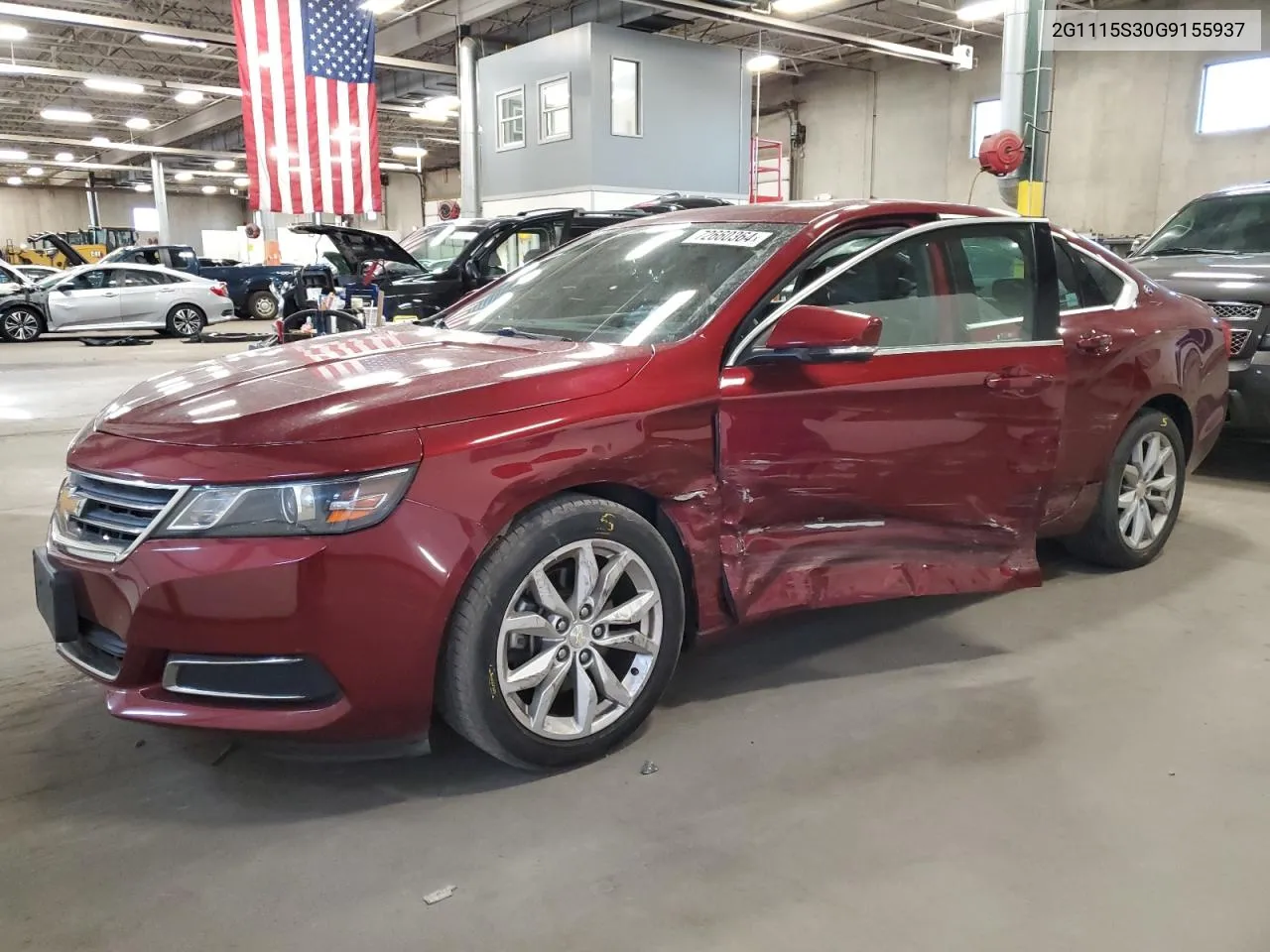 2016 Chevrolet Impala Lt VIN: 2G1115S30G9155937 Lot: 72660364