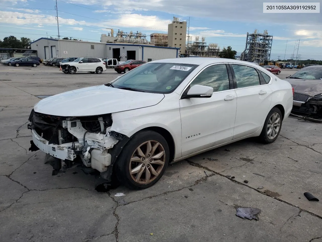 2016 Chevrolet Impala Lt VIN: 2G1105SA3G9192952 Lot: 74179284