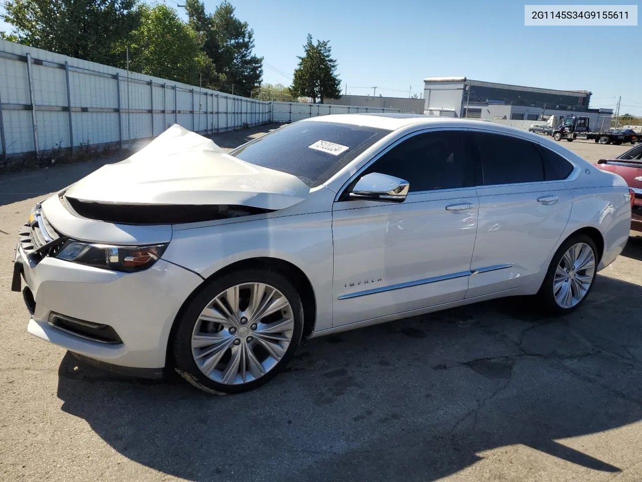 2016 Chevrolet Impala Ltz VIN: 2G1145S34G9155611 Lot: 75120334