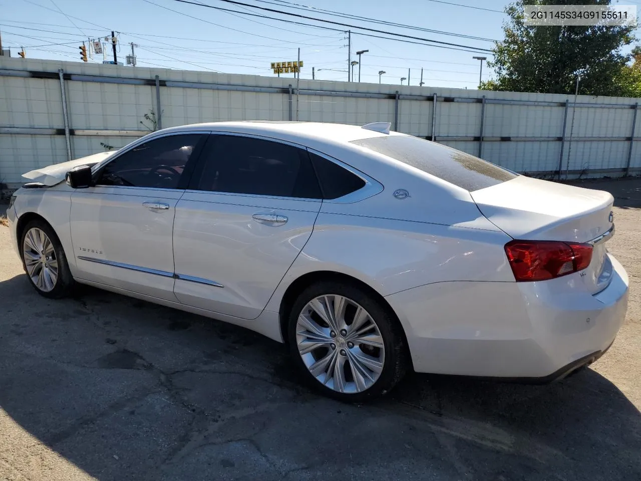 2016 Chevrolet Impala Ltz VIN: 2G1145S34G9155611 Lot: 75120334