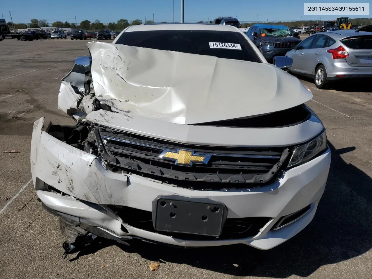 2016 Chevrolet Impala Ltz VIN: 2G1145S34G9155611 Lot: 75120334