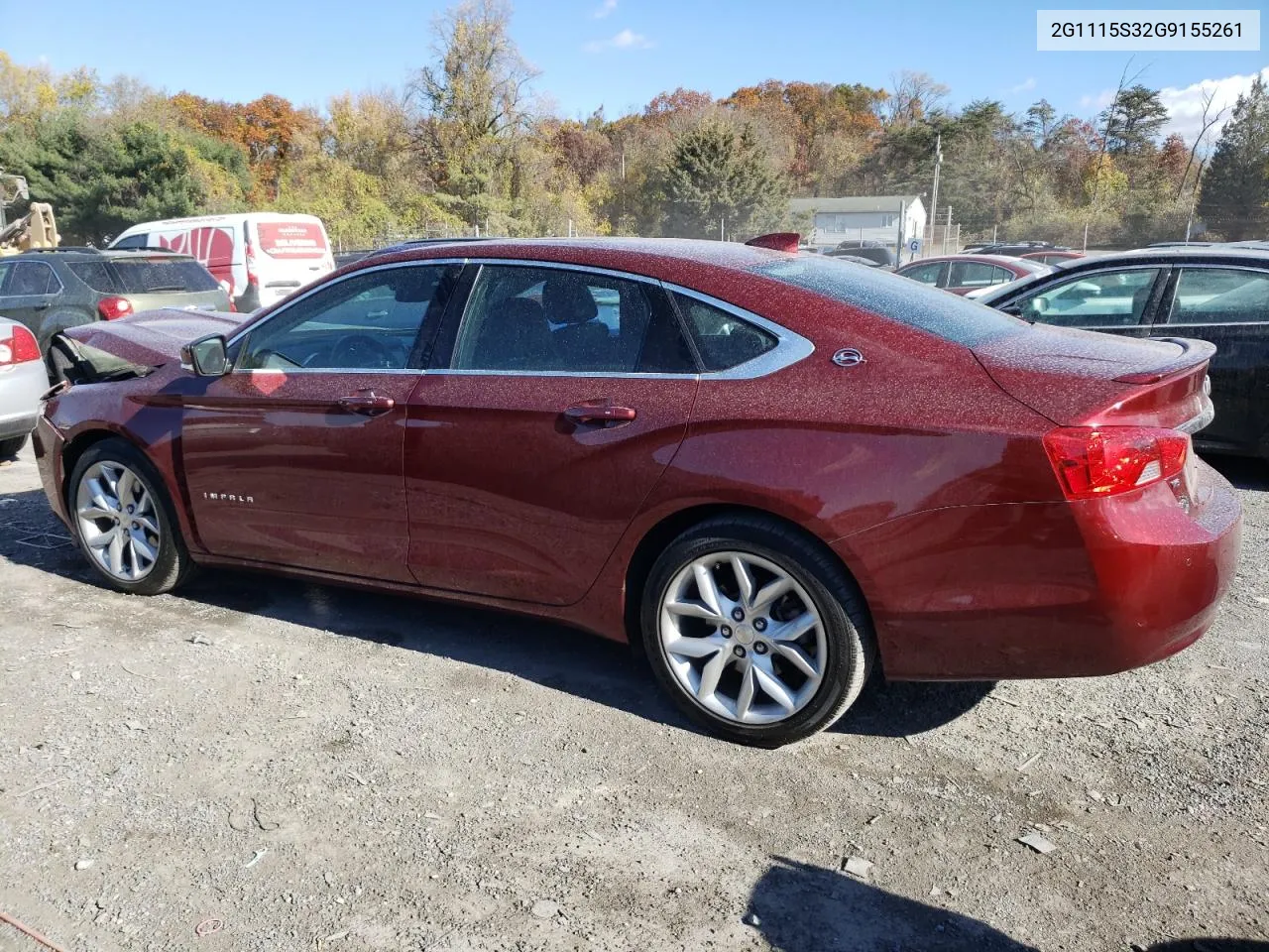 2016 Chevrolet Impala Lt VIN: 2G1115S32G9155261 Lot: 78672384