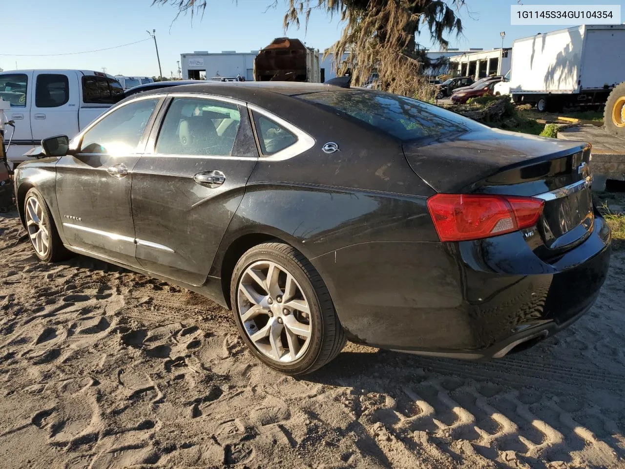 2016 Chevrolet Impala Ltz VIN: 1G1145S34GU104354 Lot: 79875354