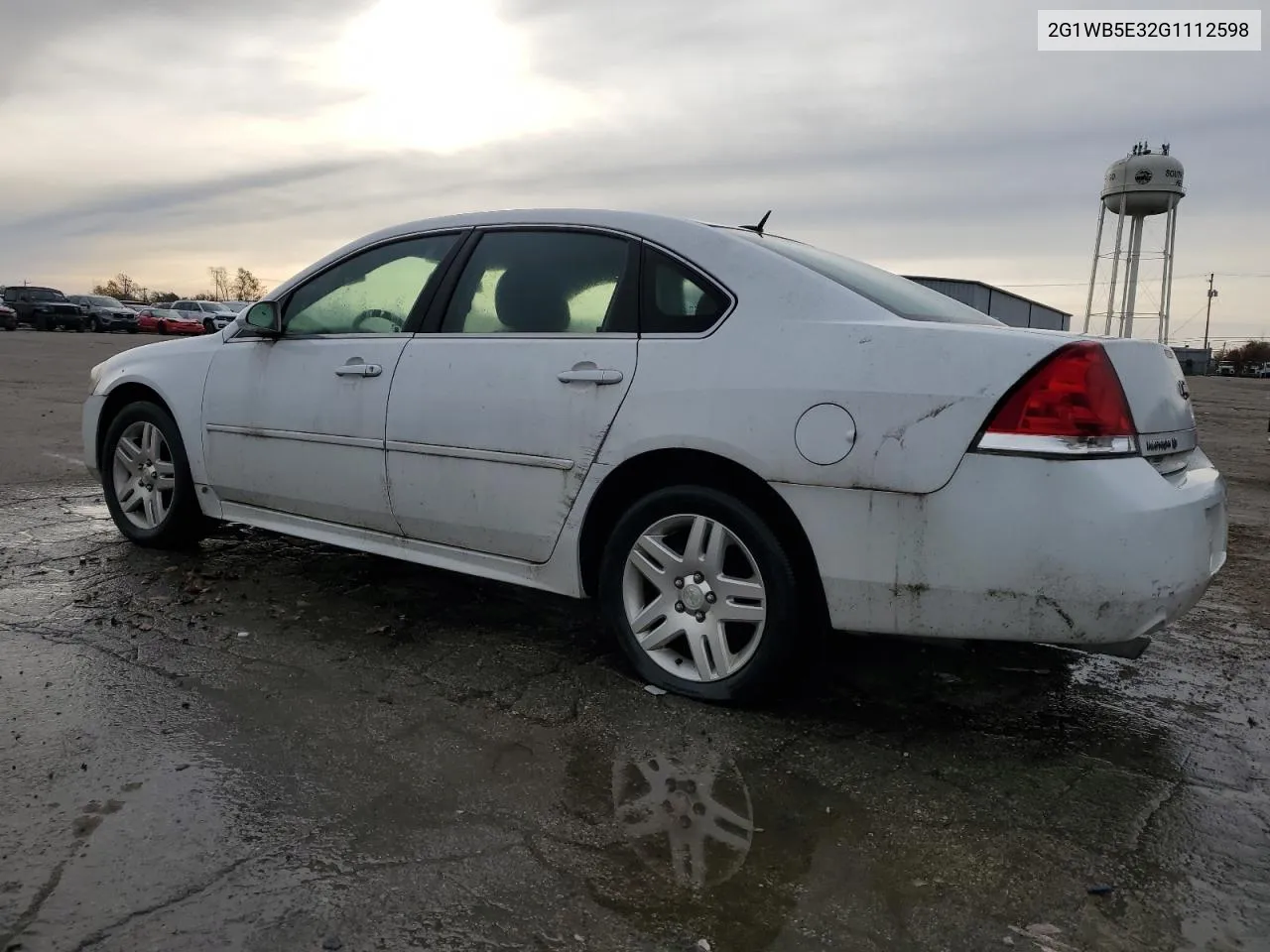 2016 Chevrolet Impala Limited Lt VIN: 2G1WB5E32G1112598 Lot: 80229574