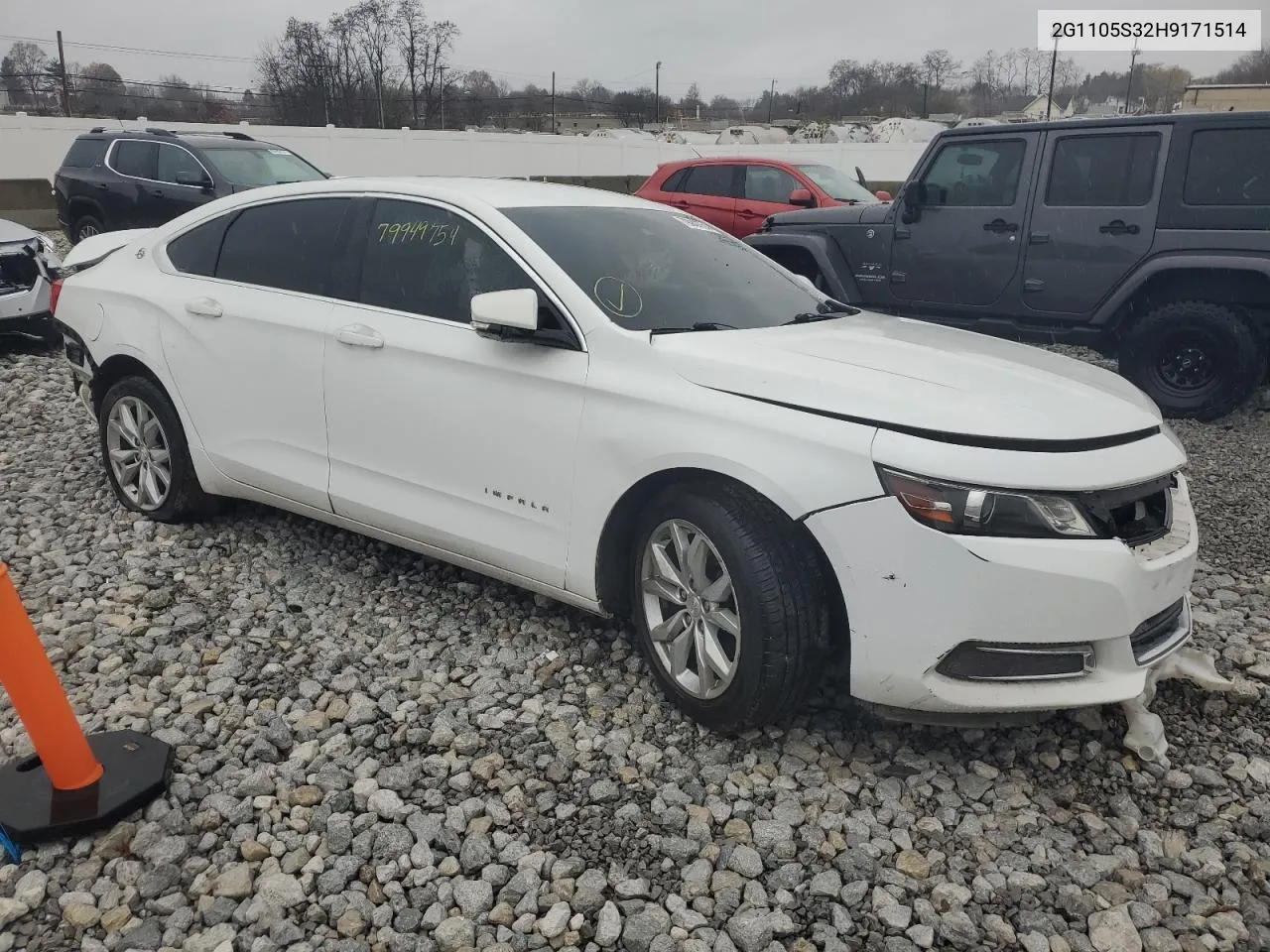 2017 Chevrolet Impala Lt VIN: 2G1105S32H9171514 Lot: 79949754