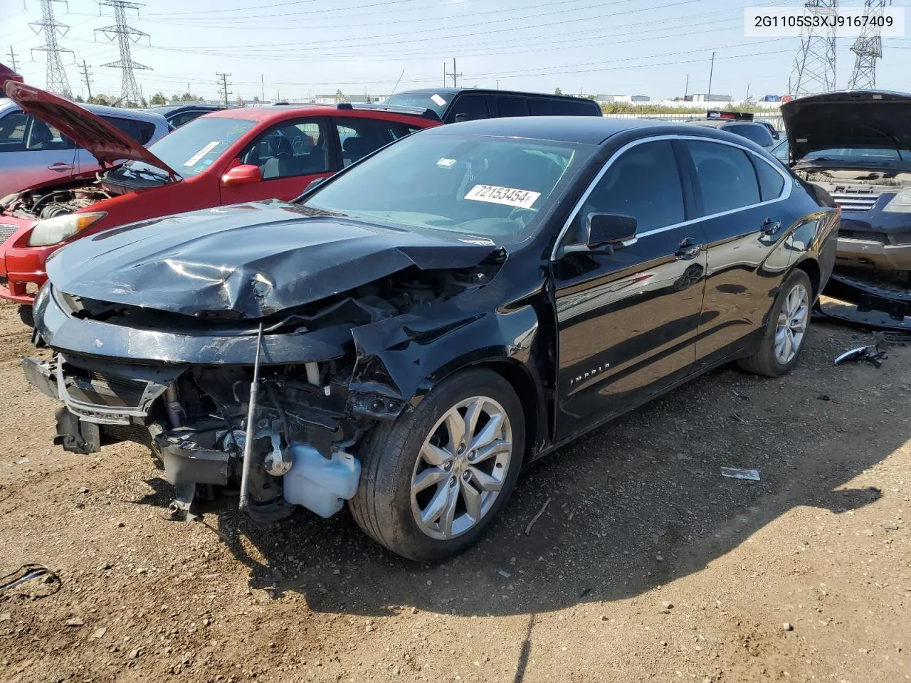 2018 Chevrolet Impala Lt VIN: 2G1105S3XJ9167409 Lot: 72153454