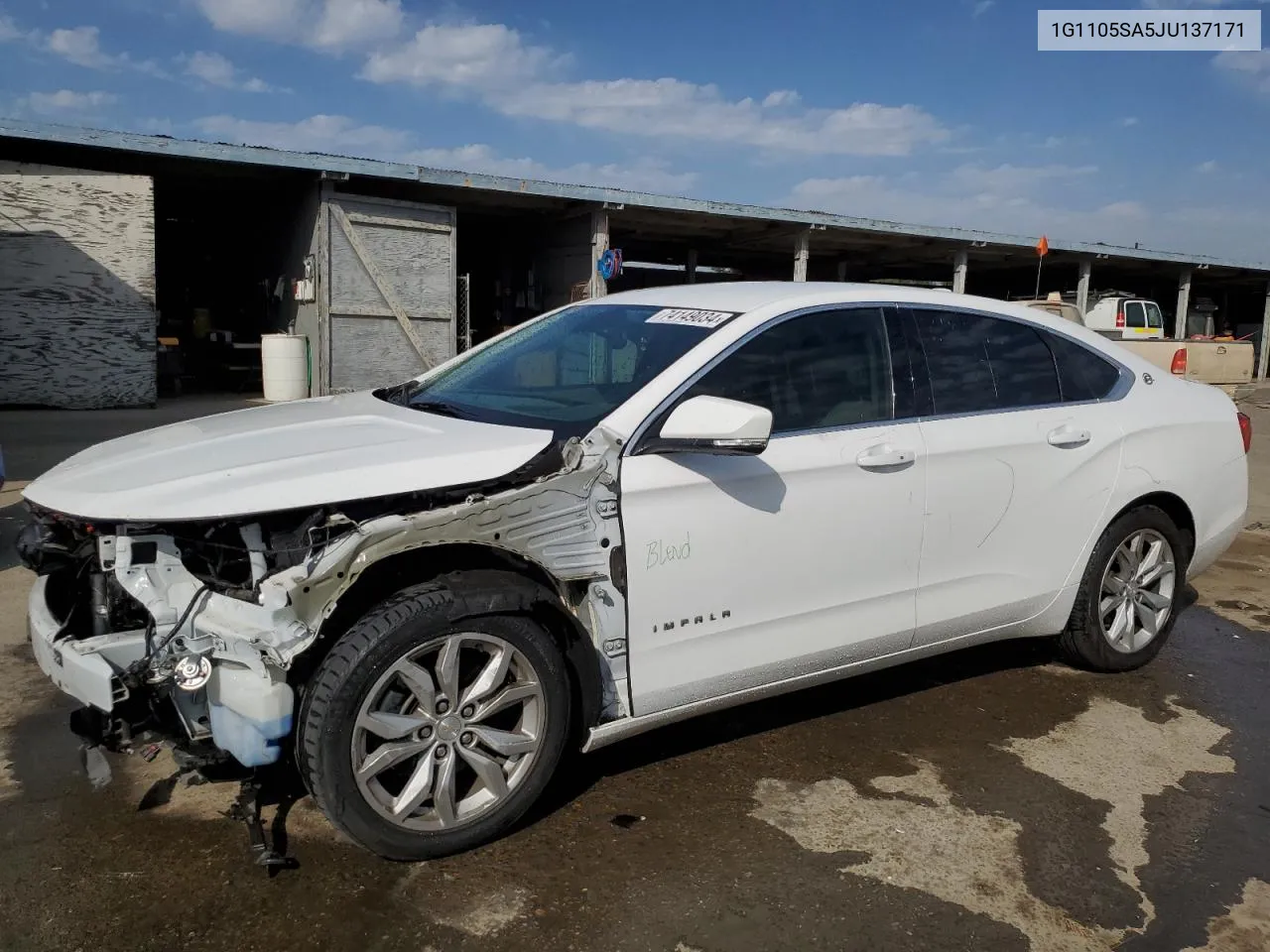 2018 Chevrolet Impala Lt VIN: 1G1105SA5JU137171 Lot: 74149034