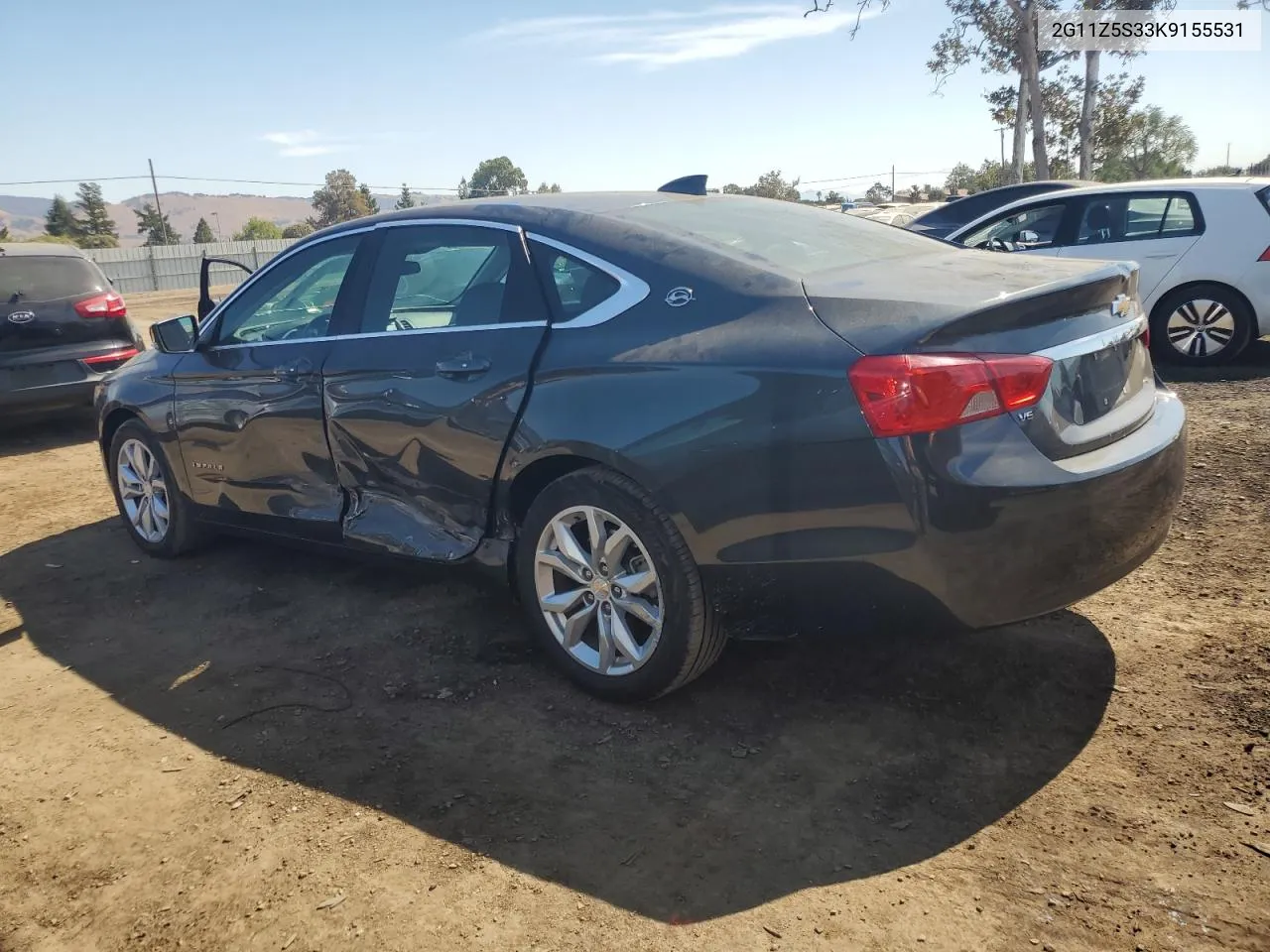 2G11Z5S33K9155531 2019 Chevrolet Impala Lt