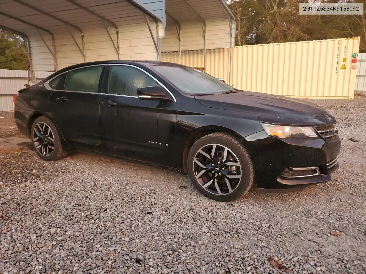 2019 Chevrolet Impala Lt VIN: 2G11Z5S34K9153092 Lot: 74180454