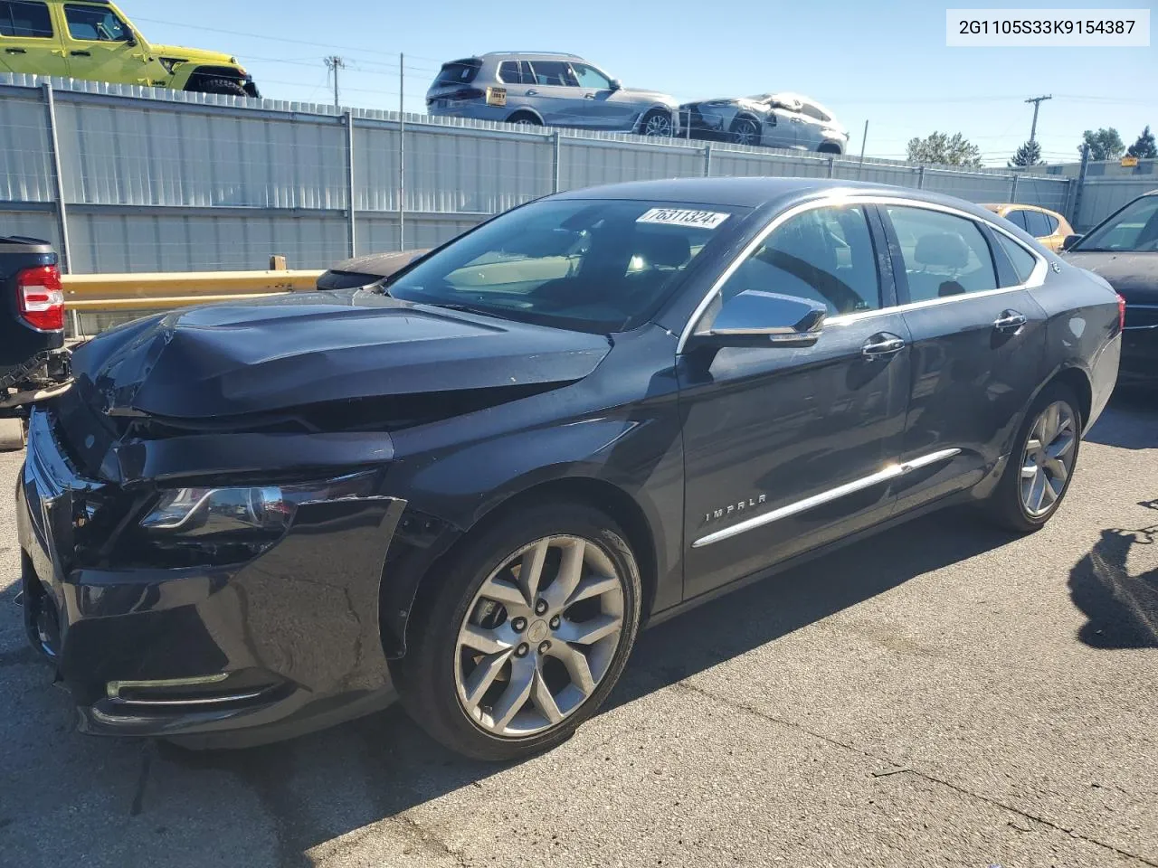 2019 Chevrolet Impala Premier VIN: 2G1105S33K9154387 Lot: 76311324