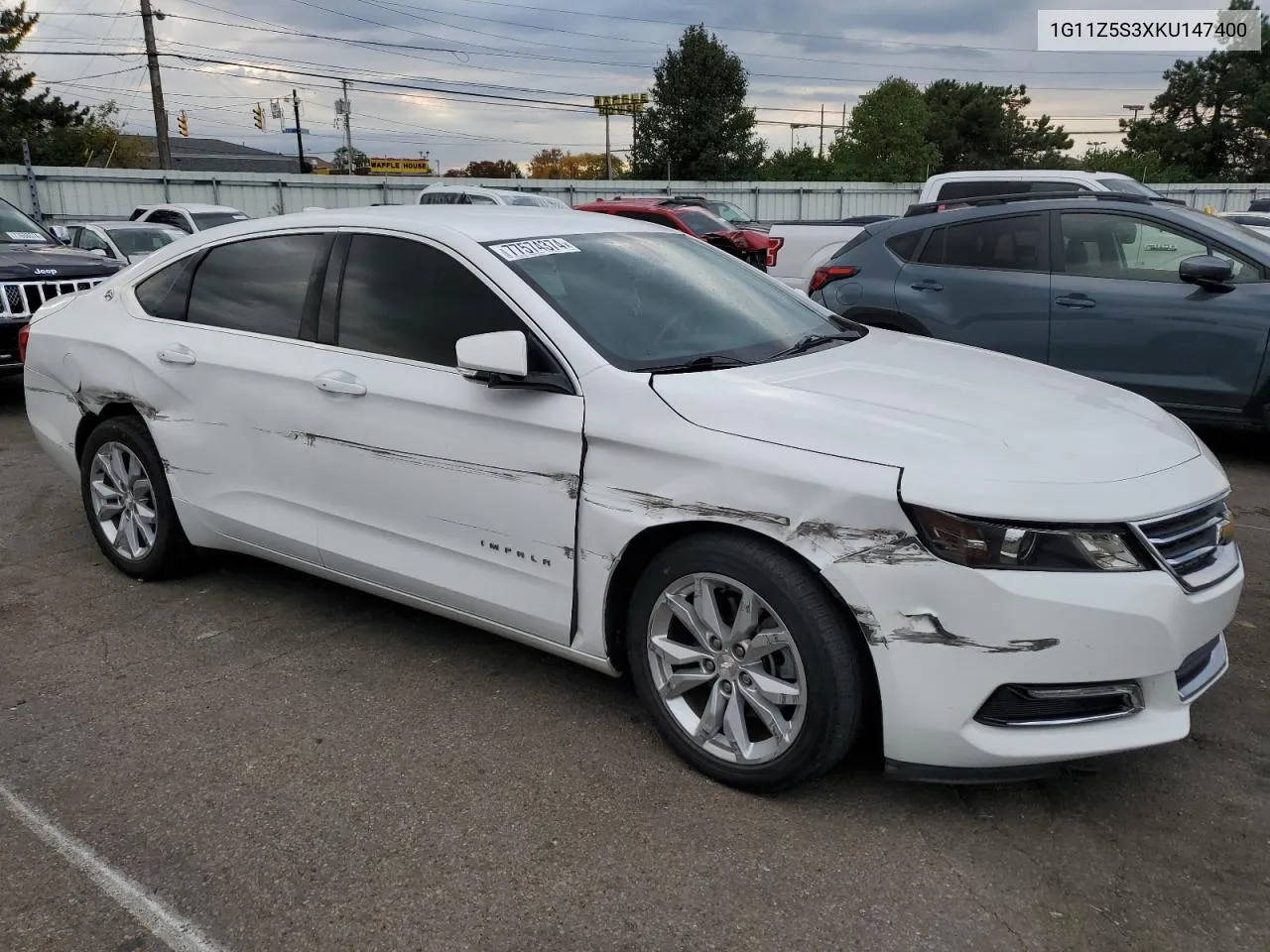 2019 Chevrolet Impala Lt VIN: 1G11Z5S3XKU147400 Lot: 77574374