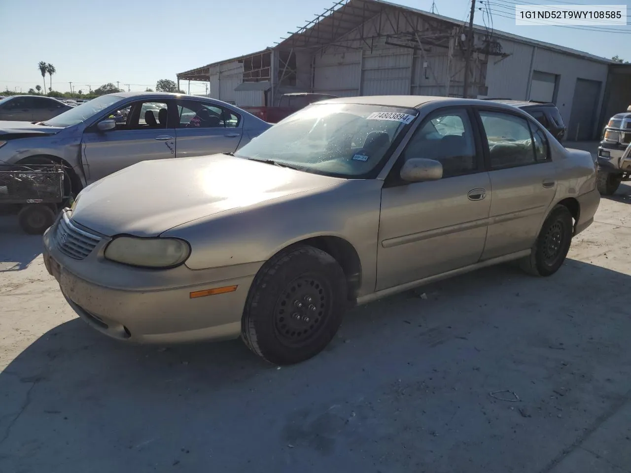 1998 Chevrolet Malibu VIN: 1G1ND52T9WY108585 Lot: 74803894