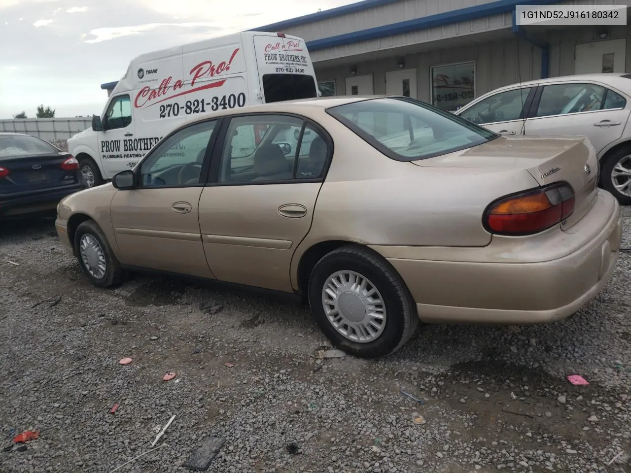 2001 Chevrolet Malibu VIN: 1G1ND52J916180342 Lot: 63032844