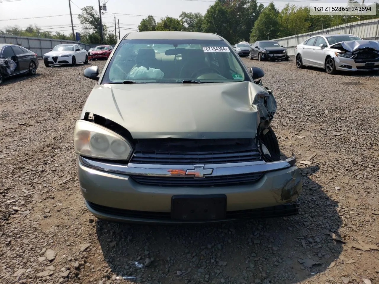 2005 Chevrolet Malibu Ls VIN: 1G1ZT52865F243694 Lot: 67184364