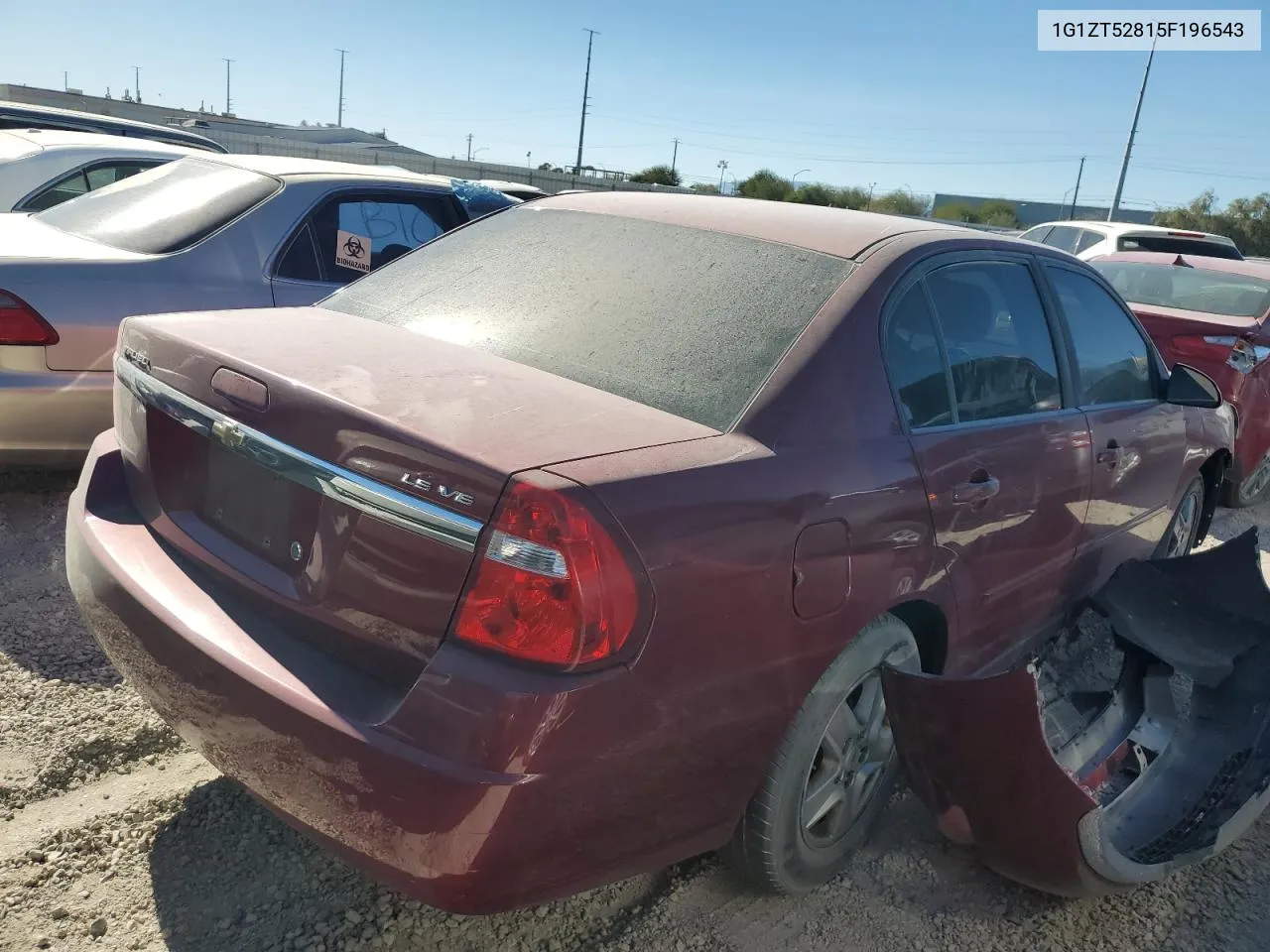 2005 Chevrolet Malibu Ls VIN: 1G1ZT52815F196543 Lot: 76850064