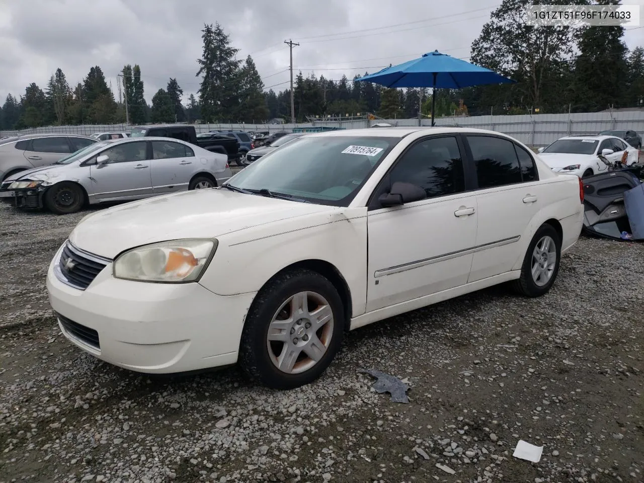 2006 Chevrolet Malibu Lt VIN: 1G1ZT51F96F174033 Lot: 70915764