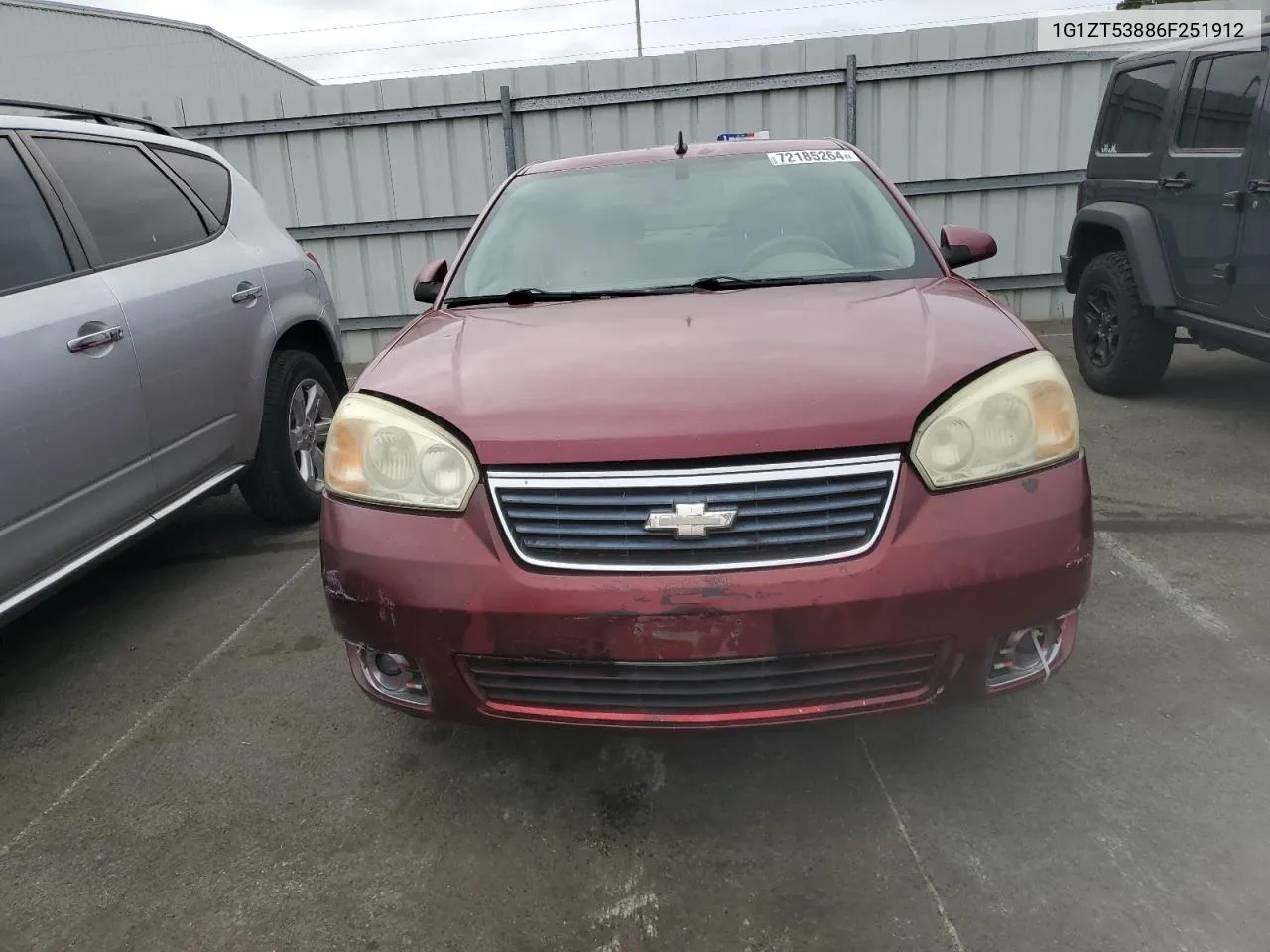 2006 Chevrolet Malibu Lt VIN: 1G1ZT53886F251912 Lot: 72185264