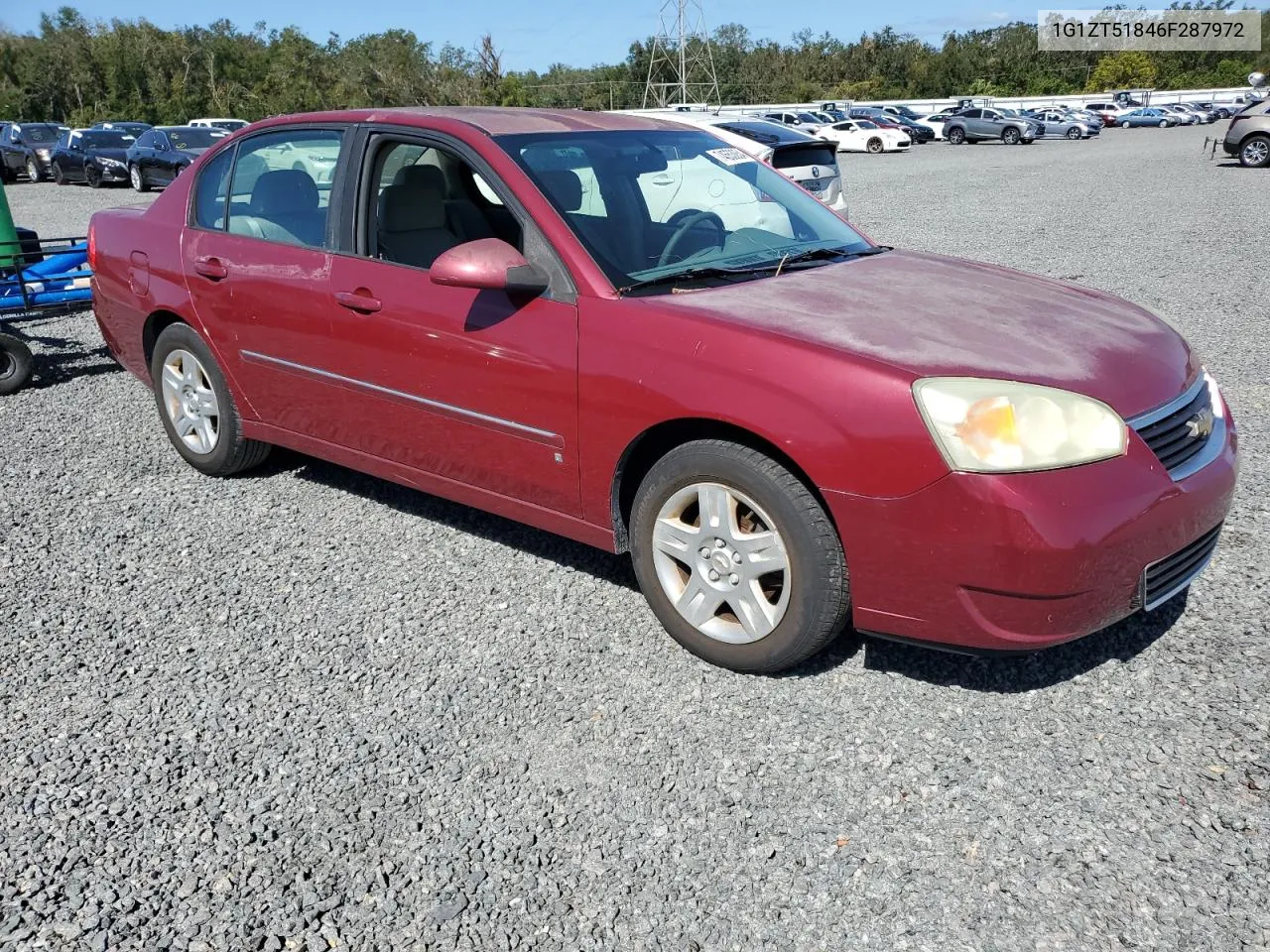 2006 Chevrolet Malibu Lt VIN: 1G1ZT51846F287972 Lot: 74553054