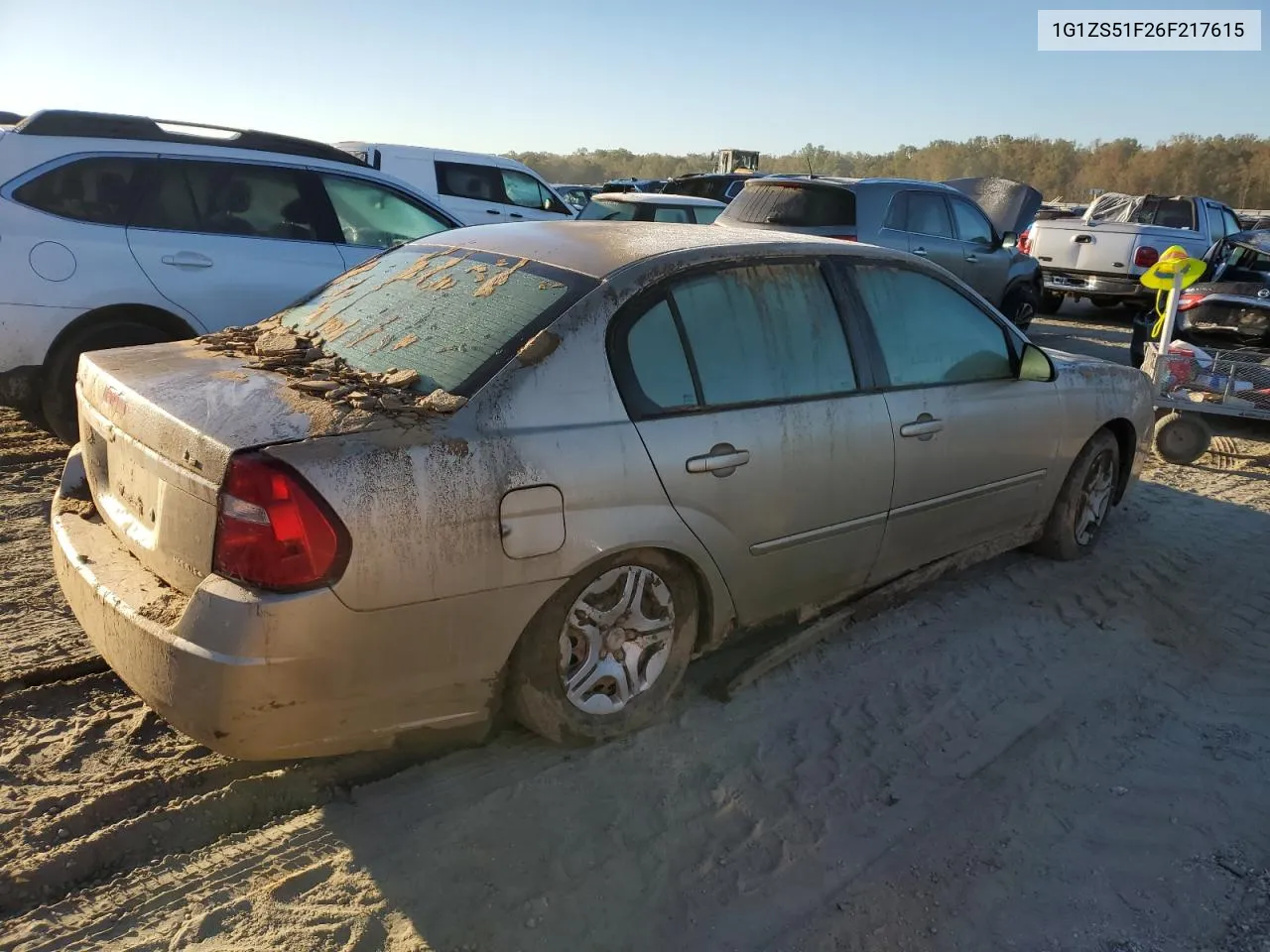 2006 Chevrolet Malibu Ls VIN: 1G1ZS51F26F217615 Lot: 76636774