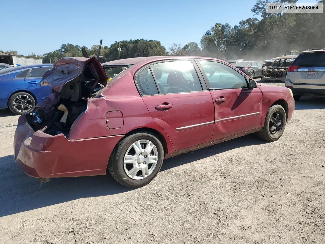 1G1ZT51F26F203064 2006 Chevrolet Malibu Lt