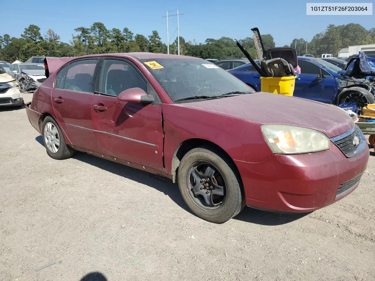 1G1ZT51F26F203064 2006 Chevrolet Malibu Lt