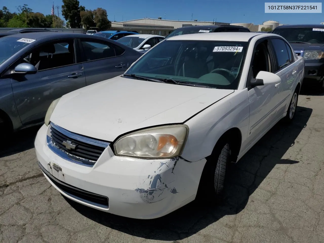 2007 Chevrolet Malibu Lt VIN: 1G1ZT58N37F221541 Lot: 57093294