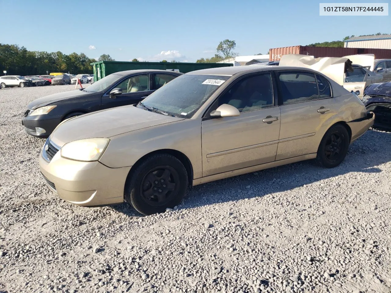 2007 Chevrolet Malibu Lt VIN: 1G1ZT58N17F244445 Lot: 72412644