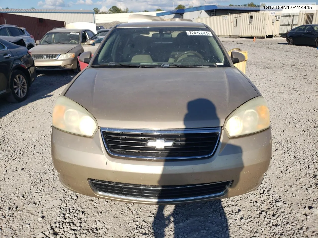 2007 Chevrolet Malibu Lt VIN: 1G1ZT58N17F244445 Lot: 72412644