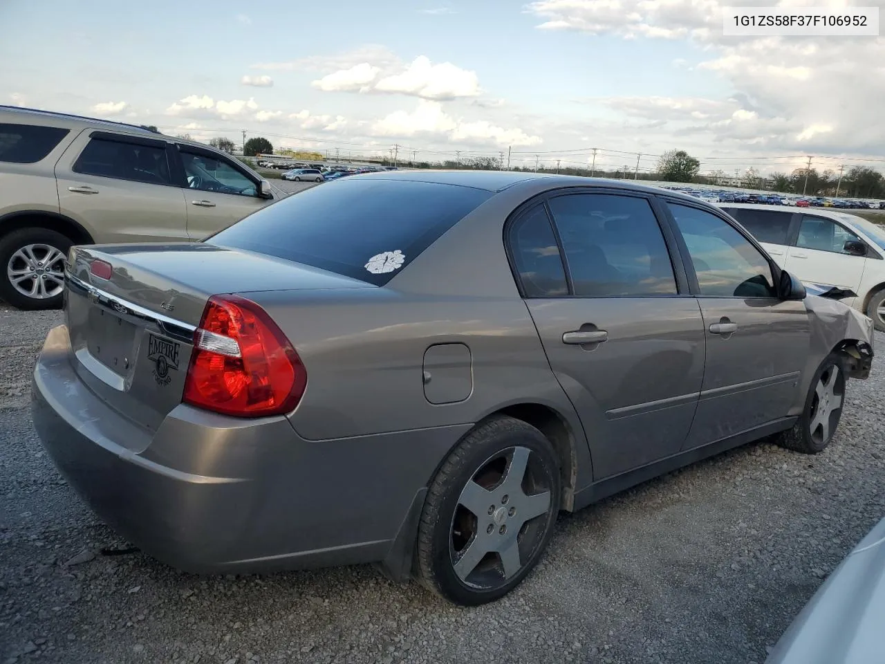 2007 Chevrolet Malibu Ls VIN: 1G1ZS58F37F106952 Lot: 73358184