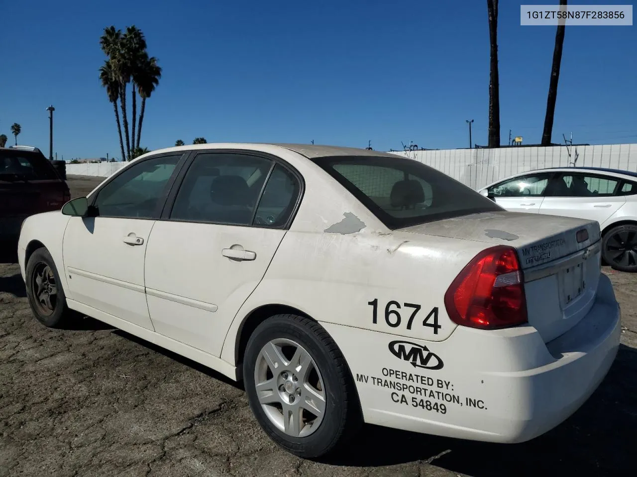 2007 Chevrolet Malibu Lt VIN: 1G1ZT58N87F283856 Lot: 78700604