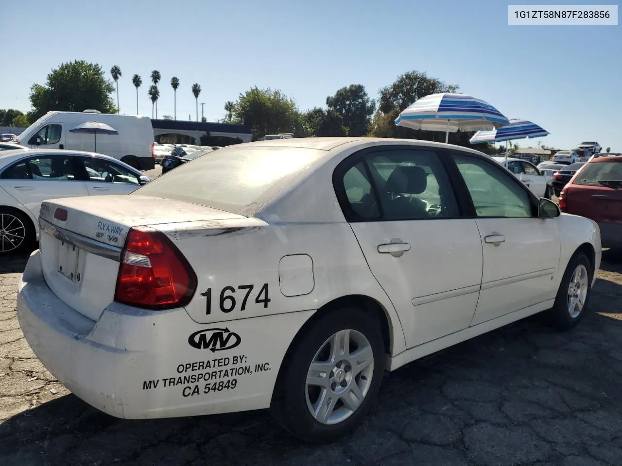 2007 Chevrolet Malibu Lt VIN: 1G1ZT58N87F283856 Lot: 78700604