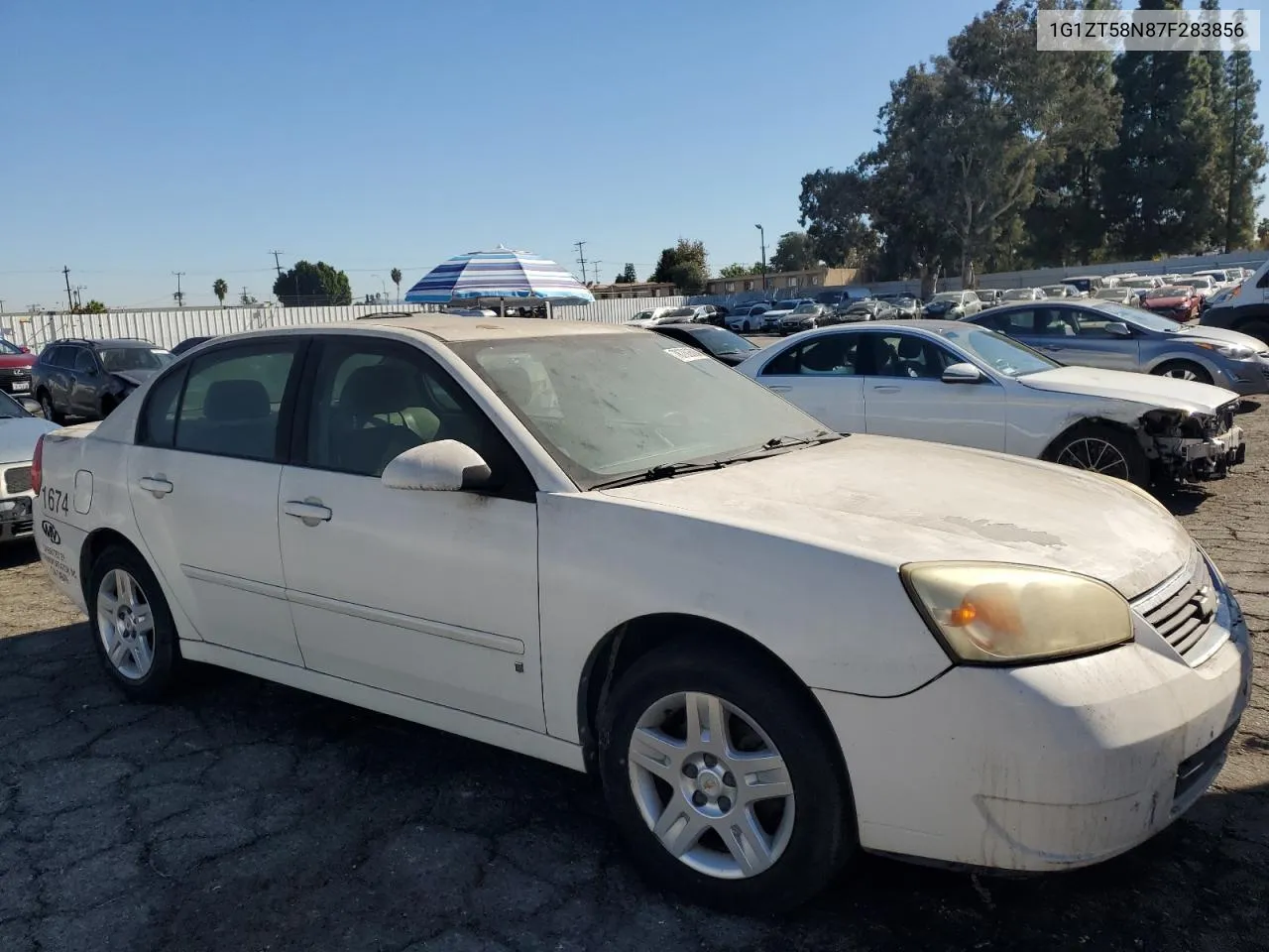 2007 Chevrolet Malibu Lt VIN: 1G1ZT58N87F283856 Lot: 78700604