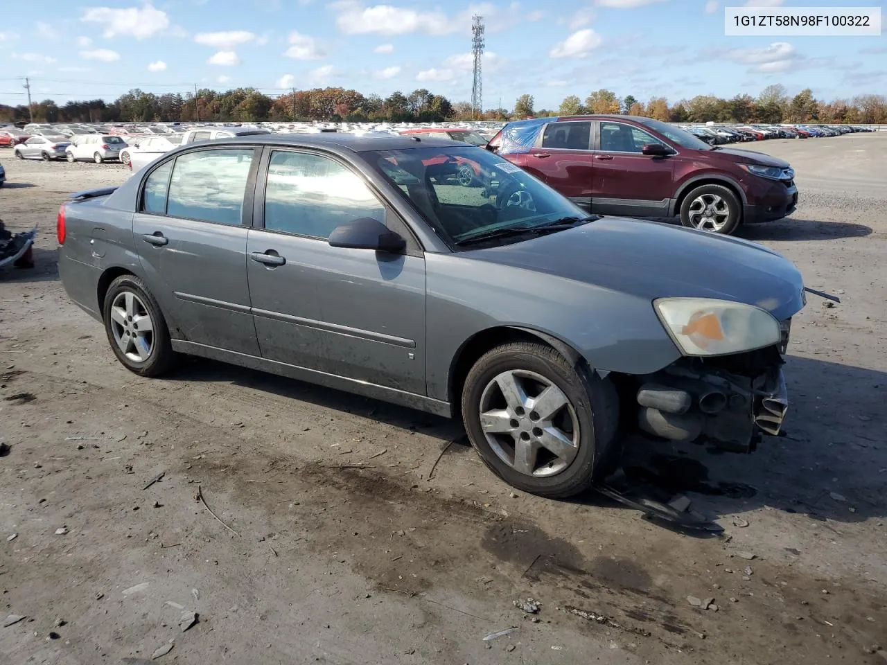 2008 Chevrolet Malibu Lt VIN: 1G1ZT58N98F100322 Lot: 79050614